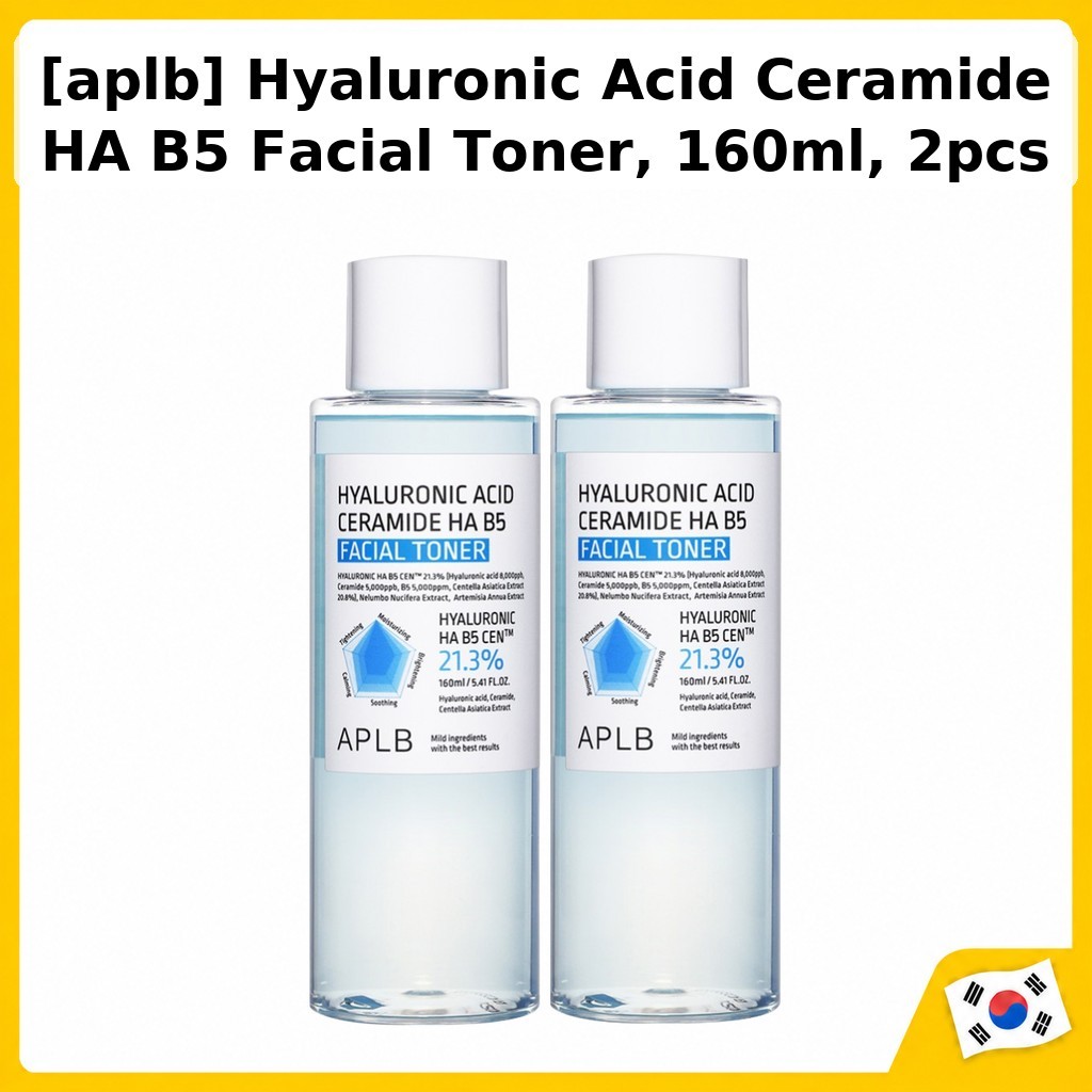 [aplb] Hyaluronic Acid Ceramide HA B5 Facial Toner, 160ml, 2pcs / Korean Toner / Ceramide Essence by