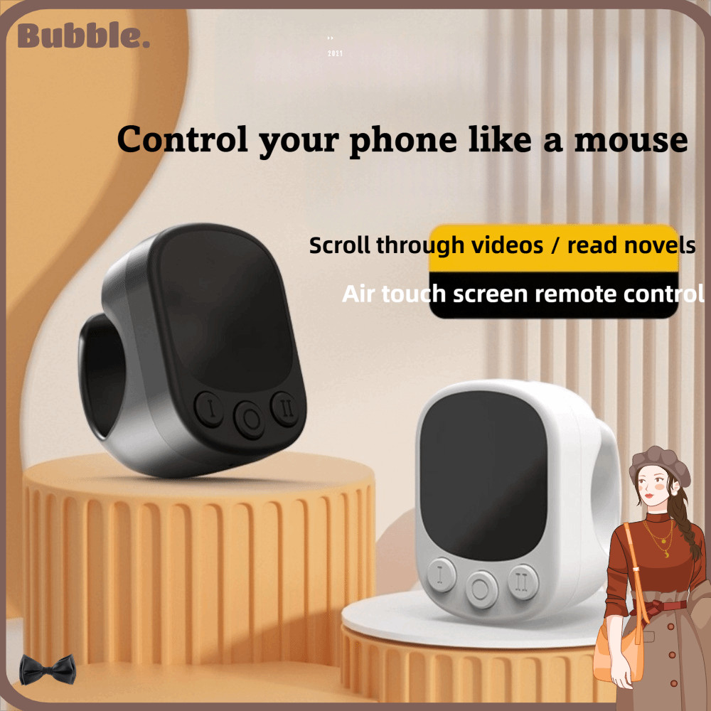 BUBBLE Bluetooth Ring Remote, Clicker Music Playback Control Touchscreen Controller, Page Turning Fu