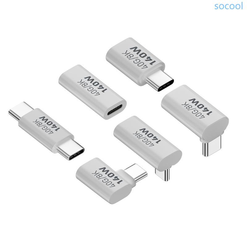 Soc* อะแดปเตอร์ Type-C 140W 40G 8K UsbC Connector สําหรับแล็ปท็อปสมาร์ทโฟนและแท็บเล็ตความเร็วชาร์จแล
