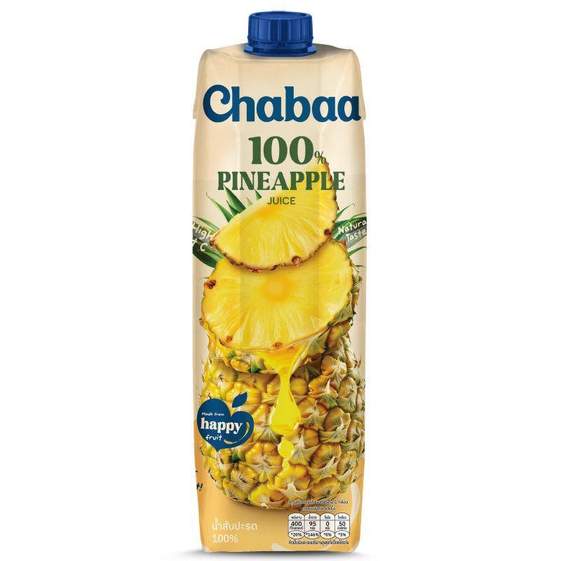 ชบาน้ำสับปะรด100เปอร์เซ็นต์ 1000มล. Chabaa Pineapple Juice 100percent 1000ml.