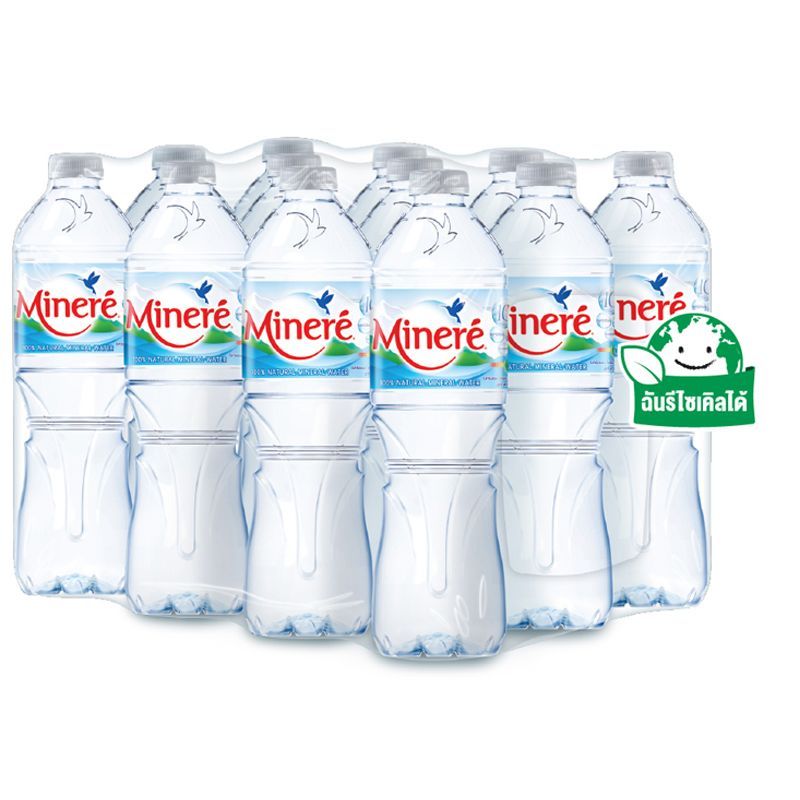 มิเนเร่น้ำแร่ธรรมชาติ 750มล. แพค 12 Minere Natural Mineral Water 750ml. Pack 12
