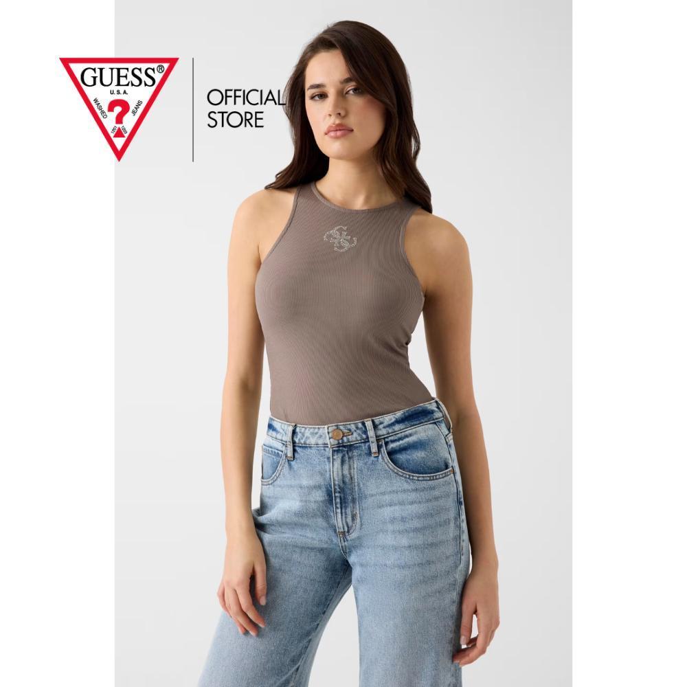 GUESS เสื้อกล้ามผู้หญิง รุ่น W6RP39KD092 - สีน้ำตาล