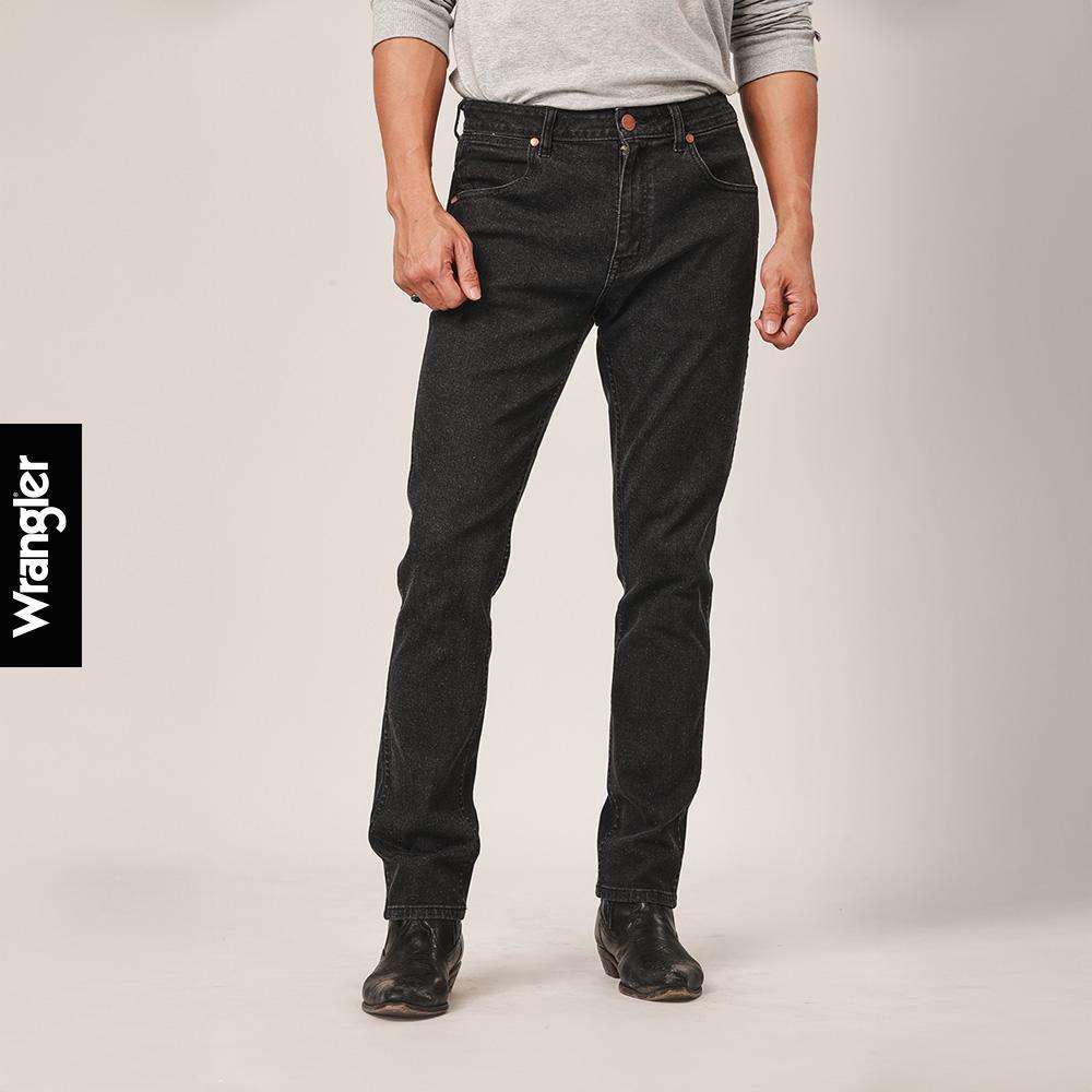 WRANGLER กางเกงยีนส์ผู้ชาย คอลเลคชั่น Biker Look เอวต่ำ ทรงเข้ารูป ทรง Larston รุ่น WR F325MLARN32 สีเทาเข้ม