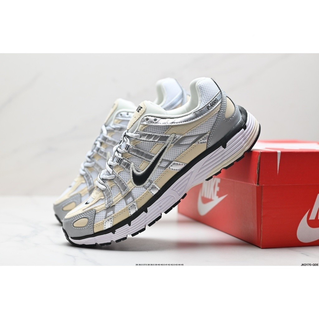 2Colors Nike P-6000 TRAINERS. รองเท้าวิ่ง Coconut Milk/Black W UNISEX TRAINERS