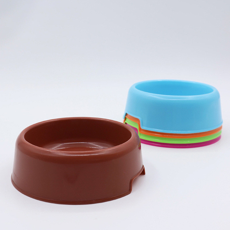 ชามอาหารสัตว์เลี้ยงพลาสติกทรงกลม สีพาสเทล สำหรับสุนัขและแมว