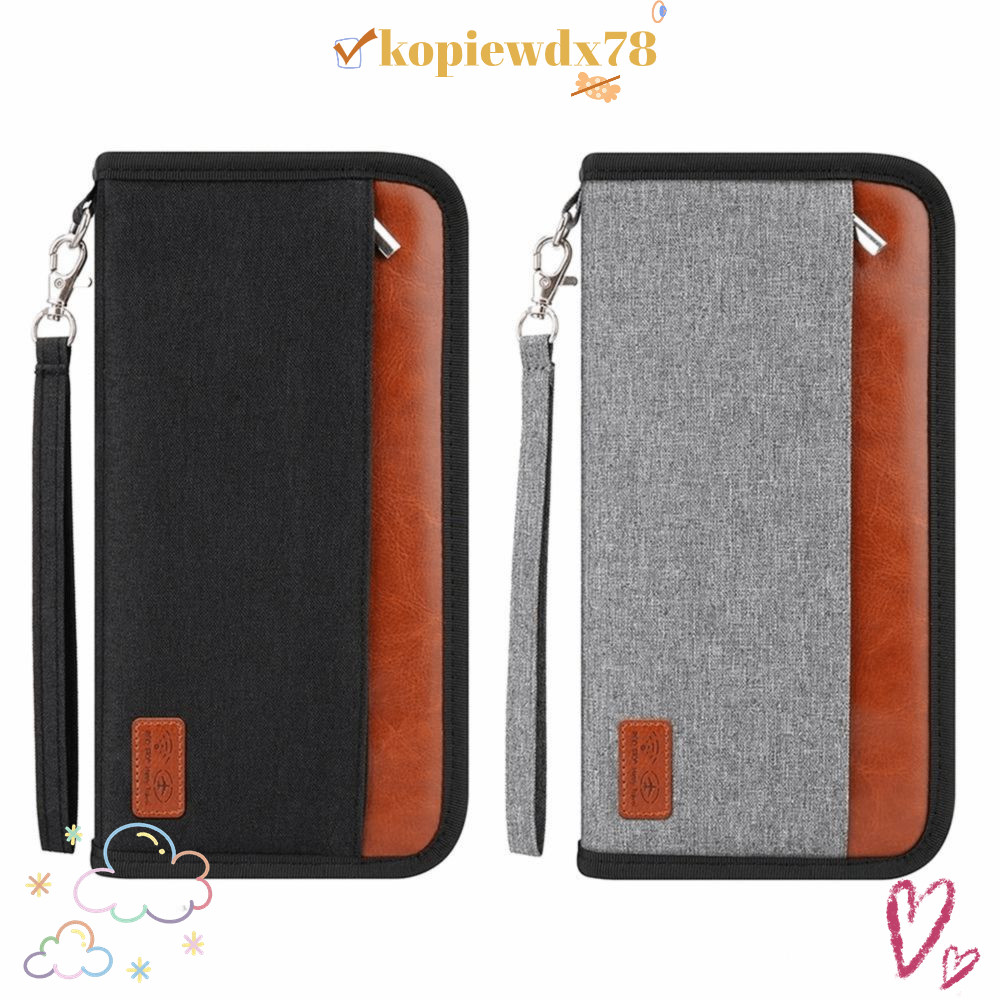 KOPIEWDX ผู้ถือหนังสือเดินทาง RFID Blocker กันน้ําผู้ชายผู้หญิง ID Card Holder