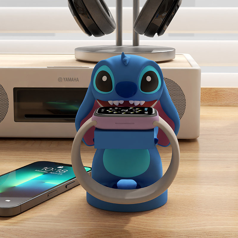 Stitch Phone Charger Holder - ที่วางนาฬิกาและสายเคเบิลน่ารัก, ของตกแต่งสําหรับโต๊ะ