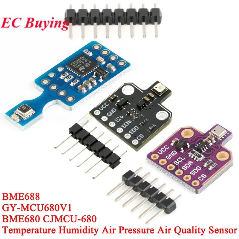 BME680 GY-MCU680V1 BME688 อุณหภูมิและความชื้นความดันสูงความแม่นยําเซ็นเซอร์แก๊สโมดูล IAQ ดิจิตอล 4 ใ
