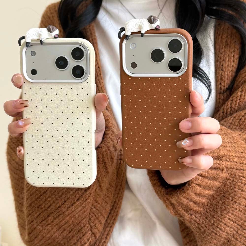 เคสโทรศัพท์หนัง 3D cat 17ProMax น่ารักเข้ากันได้กับ iPhone 16ProMax 15ProMax 13 14ProMax – โปรปัง