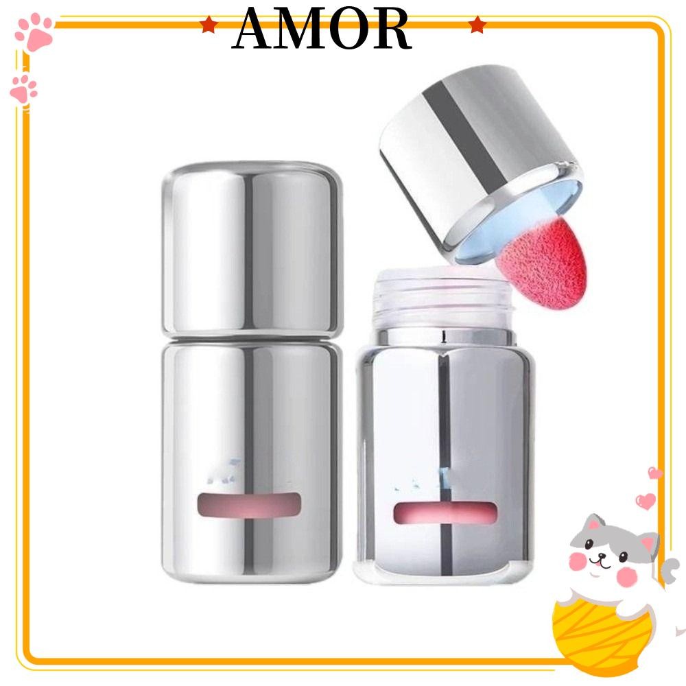 AMOR Liquid Blush, Moisturizing Multifunction Blush Lotion, Hot with Sponge Head Long Lasting Jelly 