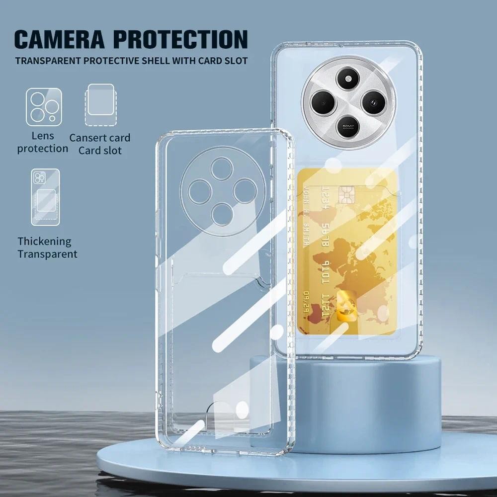 XIAOMI REDMI 14C / POCO C75 CASE CARD CLEAR TRANSPARENT SOFT SLOT CARD / WALLET CASE