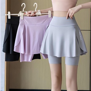 กระโปรงออกกำลังกาย กางเกงกระโปรงผู้หญิง เอวสูง เก็บพุง ผ้ายื…