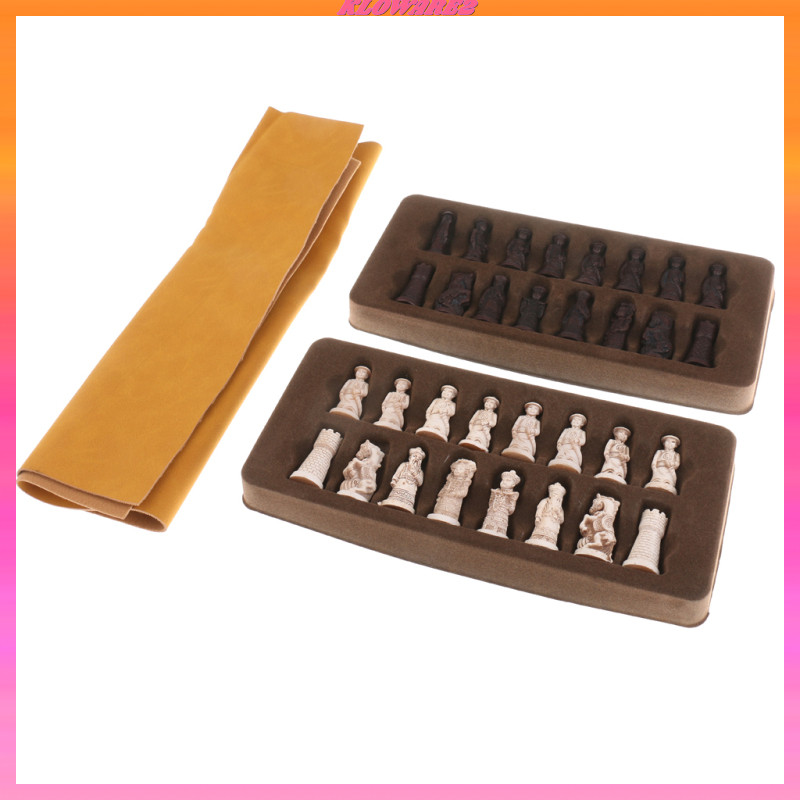 [Kloware2] Figurines Chess Pieces Resin Chess Set for Board Entertainment