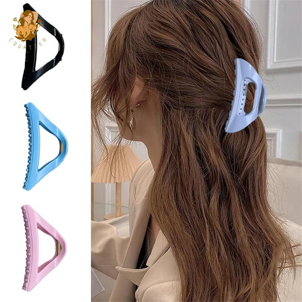 BACKSTAGE Hair Claw Clip พลาสติกยืดหยุ่นกันลื่น The Cozy Clip, อาวุโส Ultra-Light Soft Large Grip คล