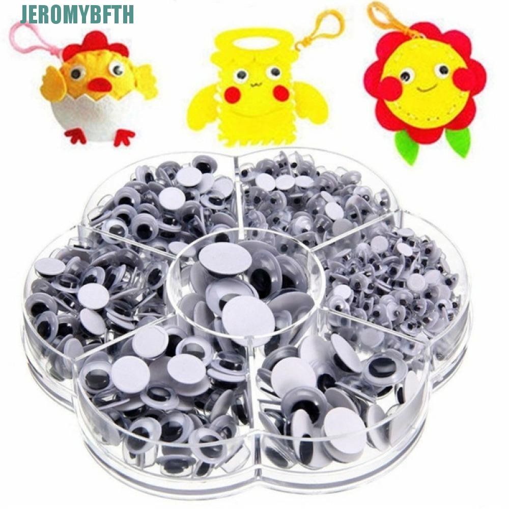 JEROMYBF Self-Adhesive Wiggle Eyes ตุ๊กตาของเล่น Googly Wiggly Eyes เย็บอุปกรณ์ผสม DIY สมุดภาพของเล่