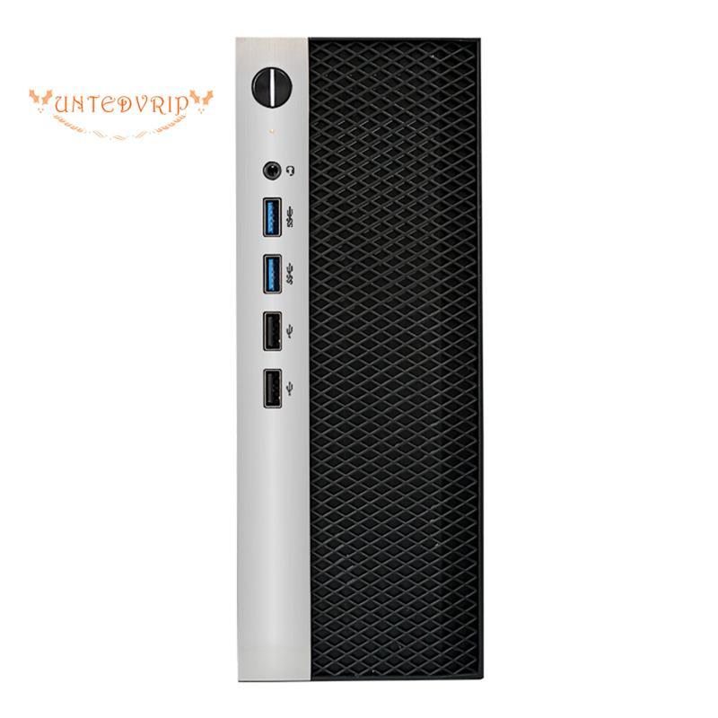 [Quick U]เคสคอมพิวเตอร์ Mini ITX แชสซี HTPC พร้อม 4XUSB รองรับ PSU 1U เข้ากันได้กับเมนบอร์ด MINI-ITX