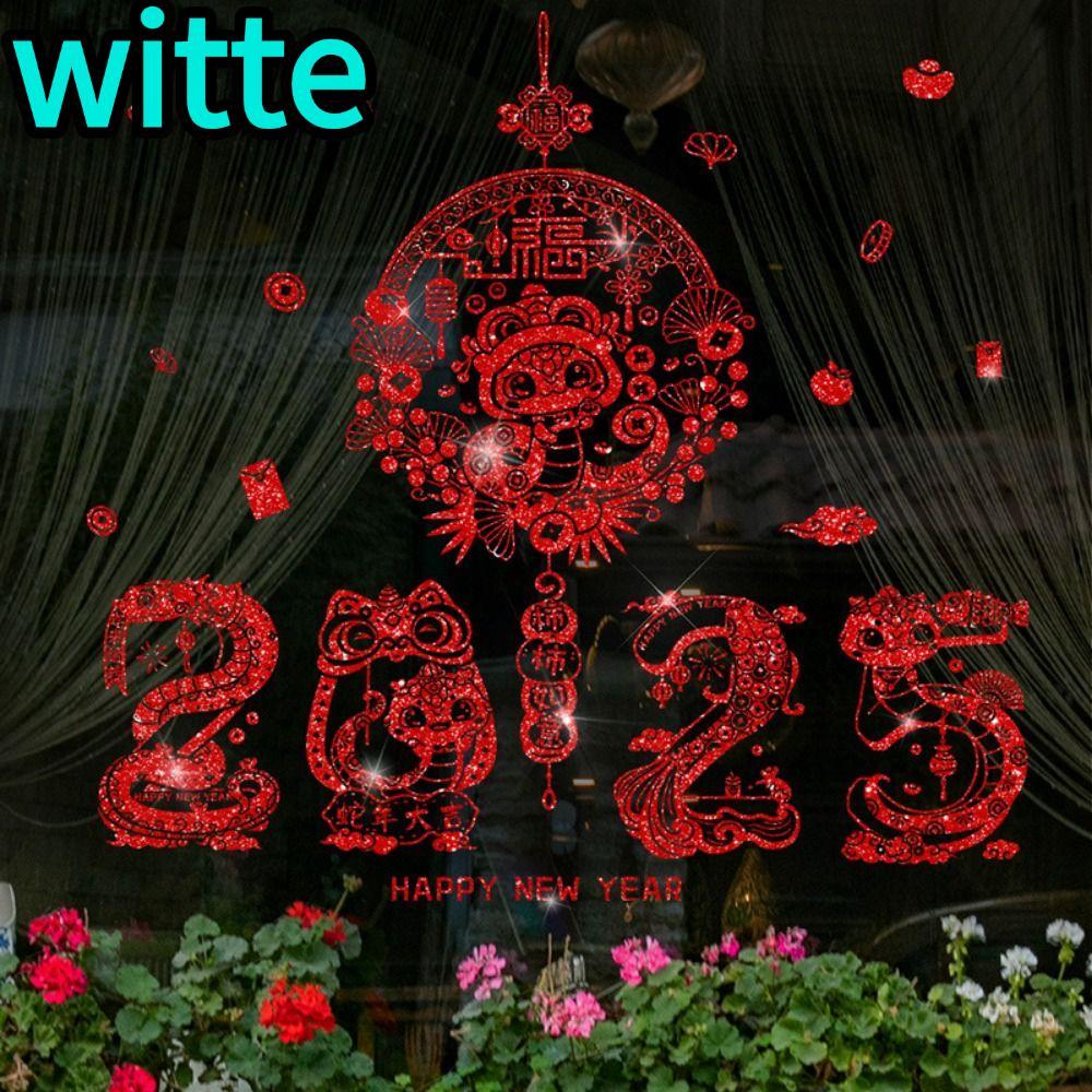 WITTE สติ๊กเกอร์ติดหน้าต่างตรุษจีน พลาสติก Zodiac Snake สำหรับตกแต่ง shop window หรือเป็นของขวัญ