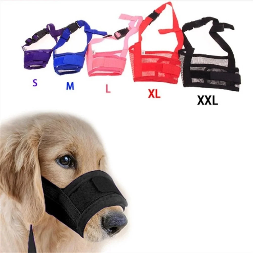 Anti Barking Muzzle ปากครอบสัตว์เลี้ยง ปรับขนาดได้ ระบายอากาศ สําหรับสุนัขขนาดเล็ก-ใหญ่ สายรัดไนลอน