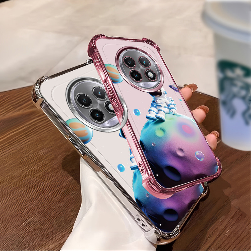 เหมาะสําหรับRealme 11 12 12X Pro + 4G 5Gเคสโทรศัพท์กันกระแทกElectroplatedรูปแบบสาวสวยTPUแขนป้องกันนุ