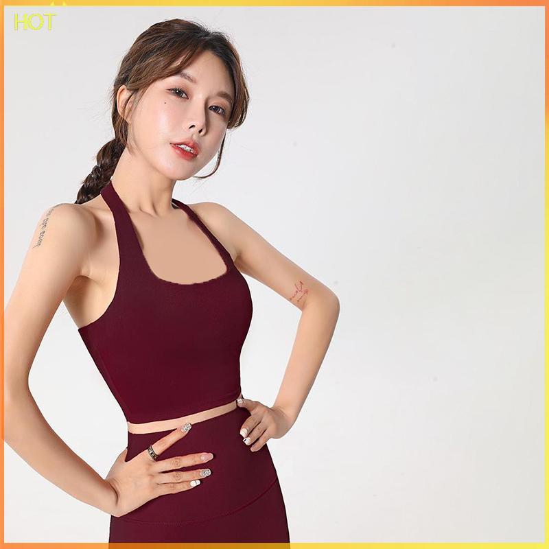 Technicolorsuper ใหม่เซ็กซี่ Halter คอด้านบนสไตล์สวยกลับกีฬา Bra สําหรับผู้หญิงแฟชั่นและ Chic กีฬา B