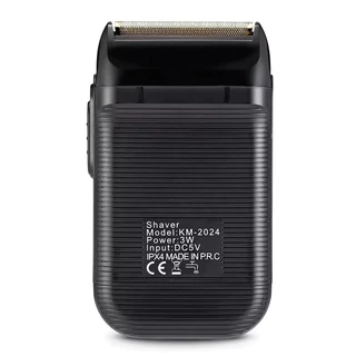 Kemei KM-2024 USB ชาร์จเครื่องโกนหนวดไฟฟ้าสําหรับผู้ชายลูกสูบใบมีดคู่มีดโกนเครื่องหนวด Beard Trimmer เครื่องโกนหนวด