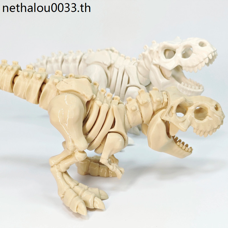 Influencer Jurassic Dinosaur Joint Movable จําลอง Tyrannosaurus Rex Skeleton Fossil ของเล่นเครื่องประดับ 3D พิมพ์