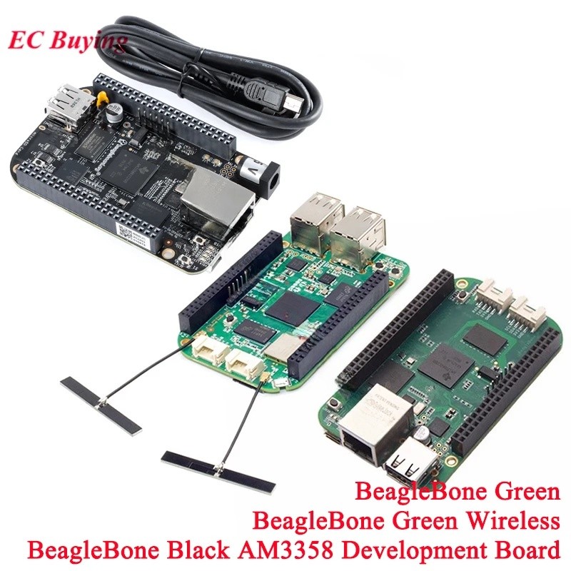 BeagleBone สีดํา AM335x AM3358 บอร์ดพัฒนาโมดูล BeagleBone สีเขียวไร้สาย WiFi BLE Cortex-A8 BB-Black 