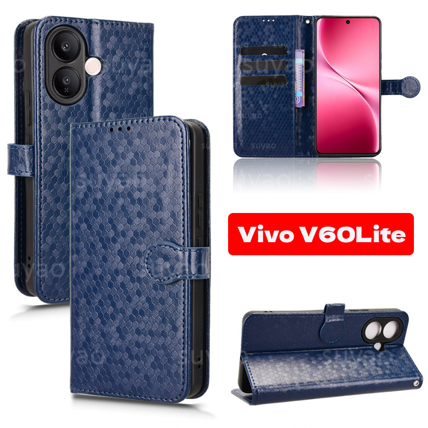 เคสหนังกระเป๋าสตางค์ PU กันกระแทก สําหรับ Vivo V60 Lite 5G/4G 2025 พร้อมช่องใส่บัตร