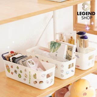 สติ๊กเกอร์ฟรี 2ชิ้น กล่องเก็บของใช้ส่วนตัว กล่องจัดระเบียบมินิมอล กล่องเก็บเครื่องสำอาง ของใช้จิปาถะ ตะกร้าเก็บของสารพัด