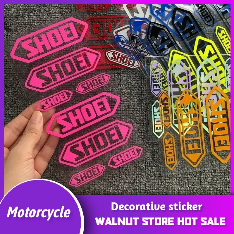 เลเซอร์ Rainbow SHOEI สติกเกอร์รถจักรยานยนต์ด้านหน้าถังน้ํามันเชื้อเพลิงด้านข้าง Fairings Fender หมว