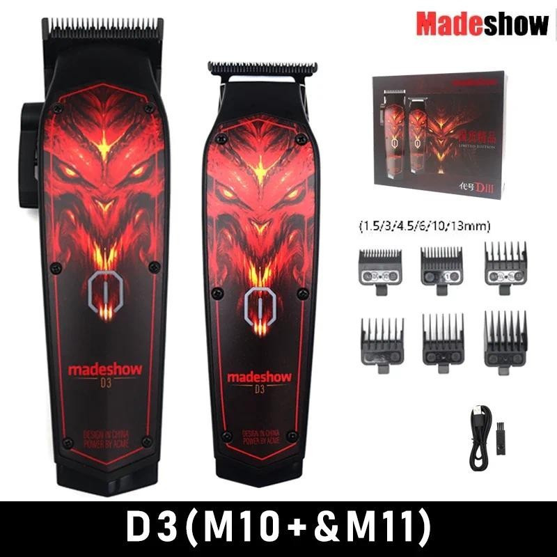 Professional Madeshow D3 M10 + M11 Hair Clipper สําหรับผู้ชาย Beard Trimmer ตัดผมหัวล้าน Clippers ตั