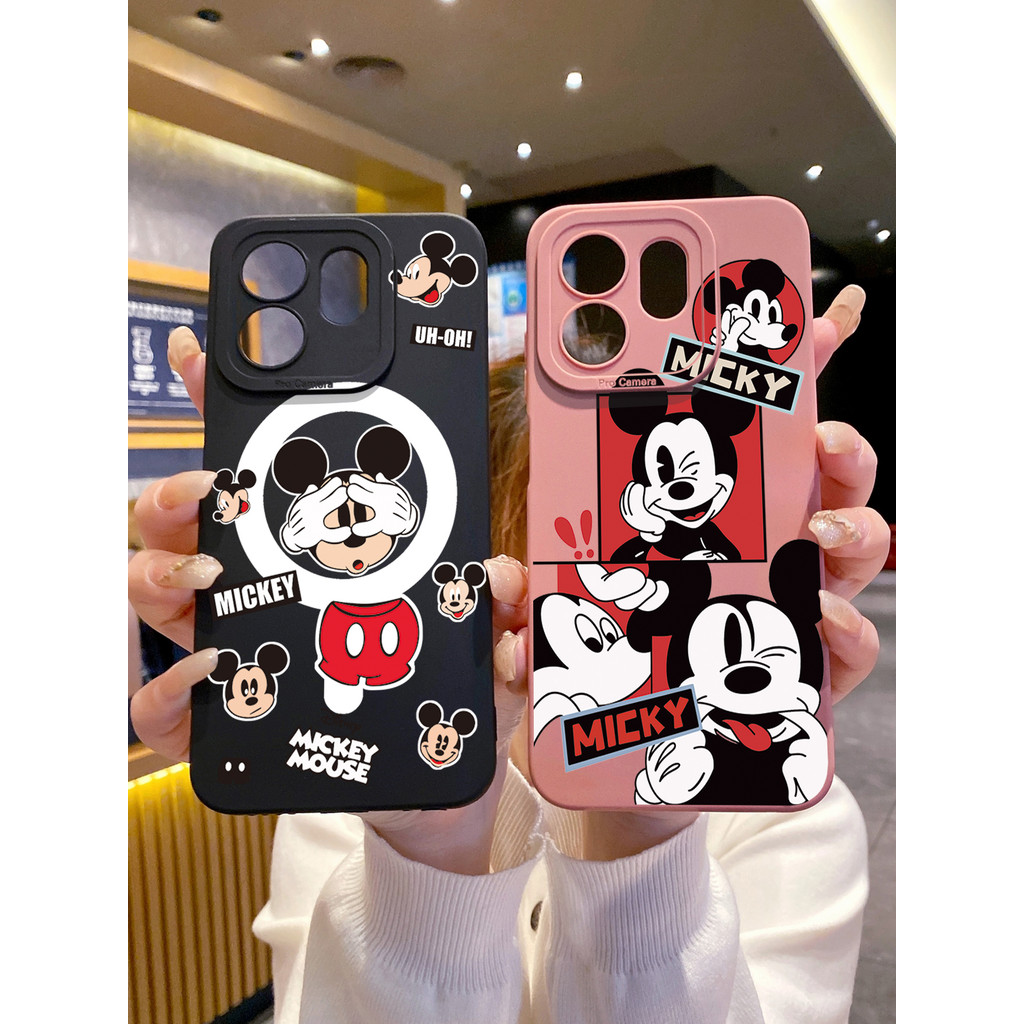 เข้ากันได้กับ iTel S25 Ultra A80 A70 Tecno Camon 40 Pro 4G Funny Shinning Mickey Mouse Case TY Cover