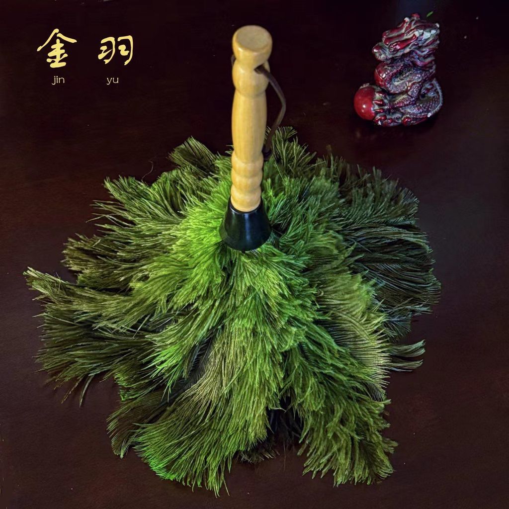 鸵鸟毛掸子家用除尘神器静电除尘掸子鸵鸟毛禅子扫灰柔软灰除尘刷Ostrich feather duster household dust removal artifact electrostatic d