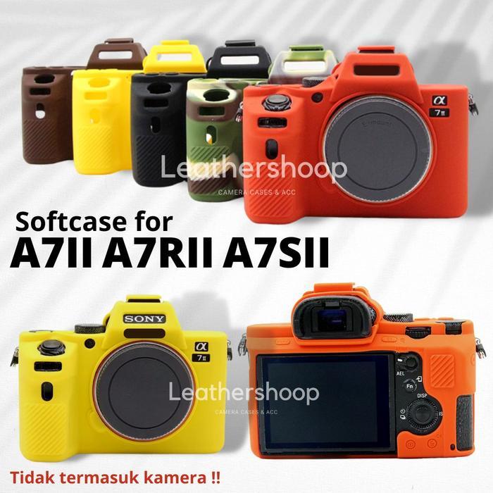 อุปกรณ์เสริมที่ดีที่สุด - Softcase สําหรับ A7II A7SII A7RII Cover Case Body Protector - สีส้ม