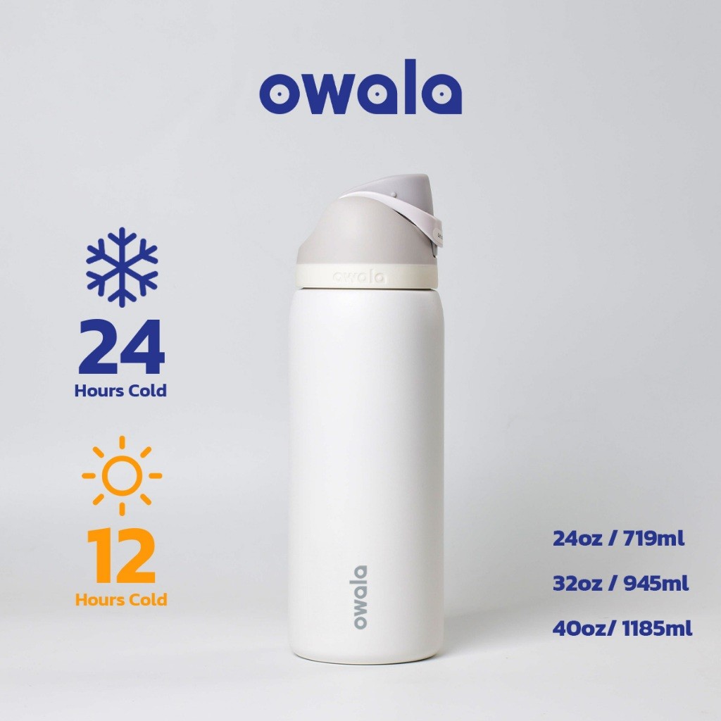 ขวดน้ำเก็บอุณหภูมิ Owala FreeSip สแตนเลส304 24oz 32oz 40oz เก็บเย็นยาวนาน ฝาปิดแน่นหนา