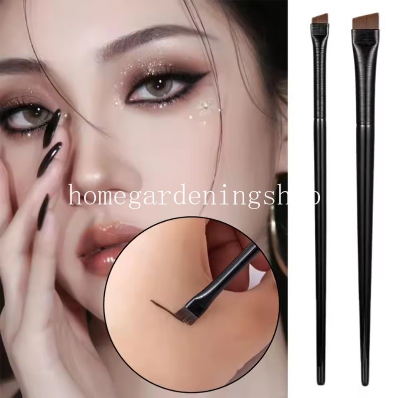 แปรงอายไลเนอร์ทรงเอียงแบบบางพิเศษสําหรับเจลอายไลเนอร์และสีเขียนคิ้ว เครื่องมือเสริมความงามระดับมืออาชีพสําหรับแต่งหน้าที่แม่นยํา