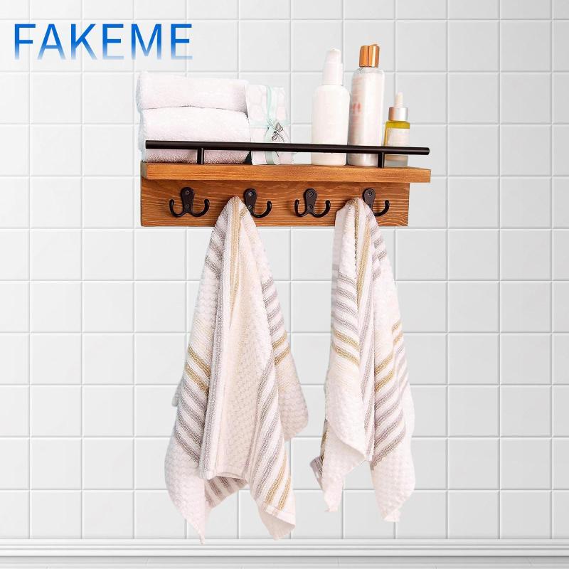 [Lacooppia2] Key Mail Organizer ชั้นวางของติดผนัง 4 ตะขอ L รูปชั้นวาง 15.7x3.2x5 นิ้วติดตั้งง่ายสําห