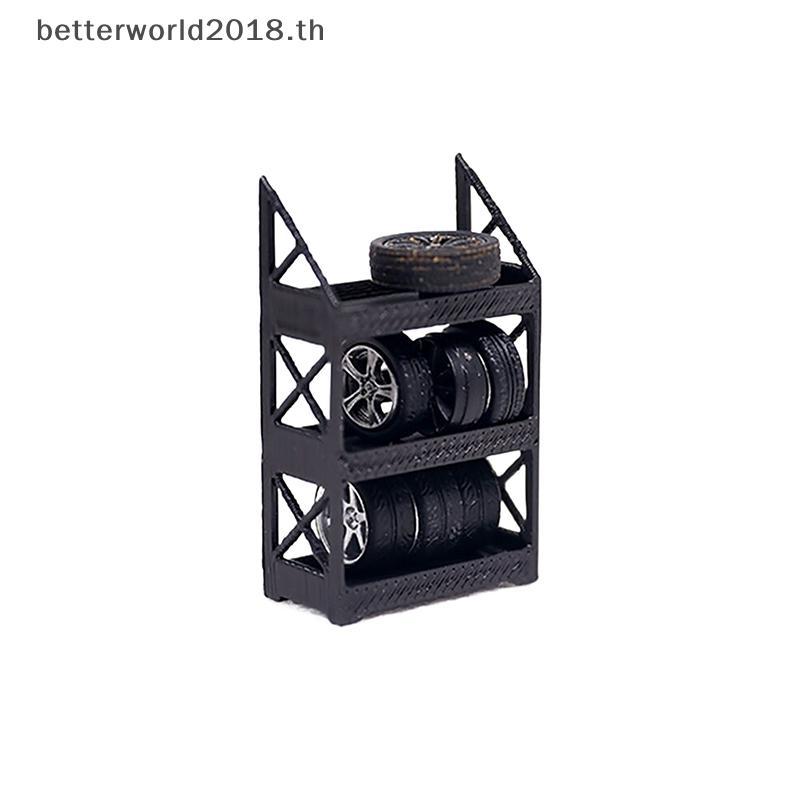 [bet] 1/64 Scale Model Garage Tyre Rack Dioramas Diecast Alloy Car Scene Layout Accessories Miniatur