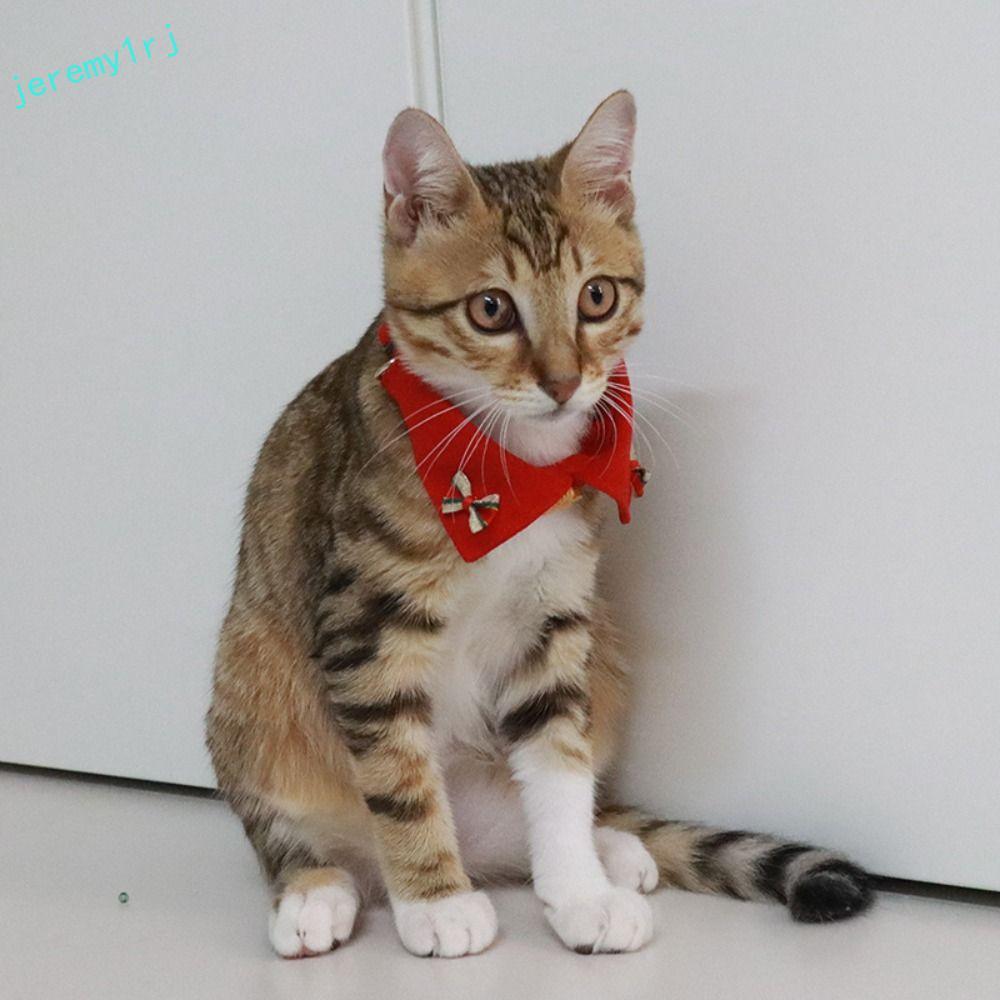 JEREMY1RJ สร้อยคอคริสต์มาสลูกแมวน่ารัก Bell ลูกแมว Bowties สร้อยคอคอ,ปีใหม่อุปกรณ์เสริมปรับ 18-28 ซม
