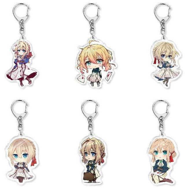 Violet Evergarden อะนิเมะอะคริลิคพวงกุญแจจี้กระเป๋านักเรียน