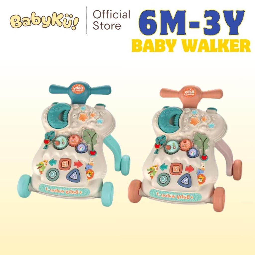 BaByKu Musical Push Walker Baby Walker เครื่องช่วยเดินเด็ก ของเล่นดนตรีสําหรับเด็ก