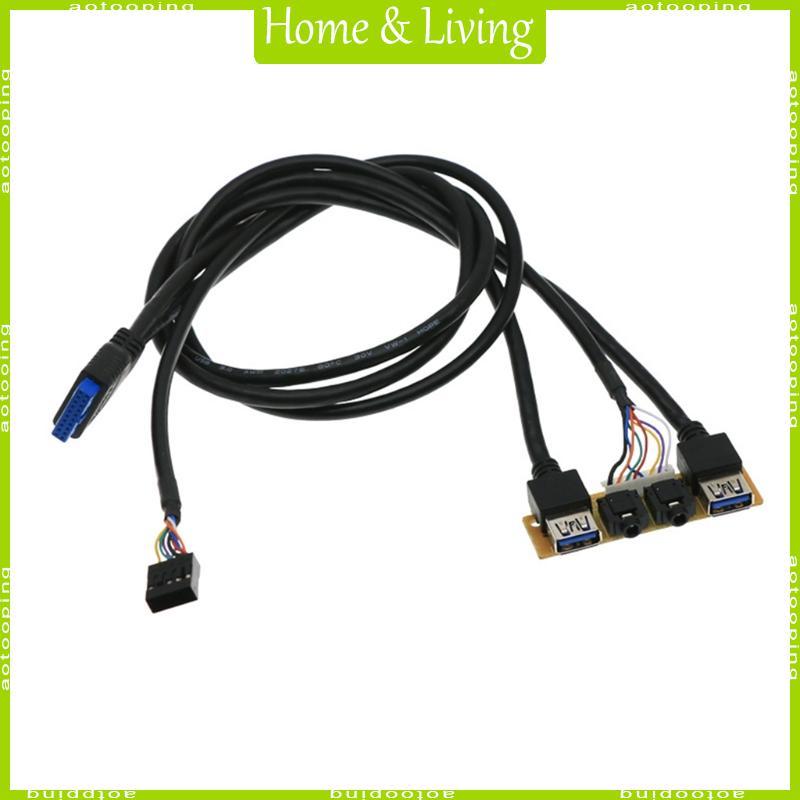 AOTOO เมนบอร์ด USB3 0 + USB2 0 IO บอร์ดสายภายใน HUB องศาสายต่อสําหรับ PC คอมพิวเตอร์สําหรับ C