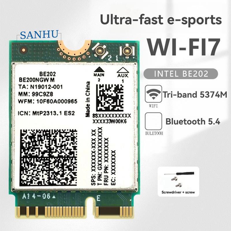 BE202 WiFi7 5374M อะแดปเตอร์ไร้สาย 2.4/5/6G Tri-Band 5.4 การ์ดเครือข่าย Gigabit
