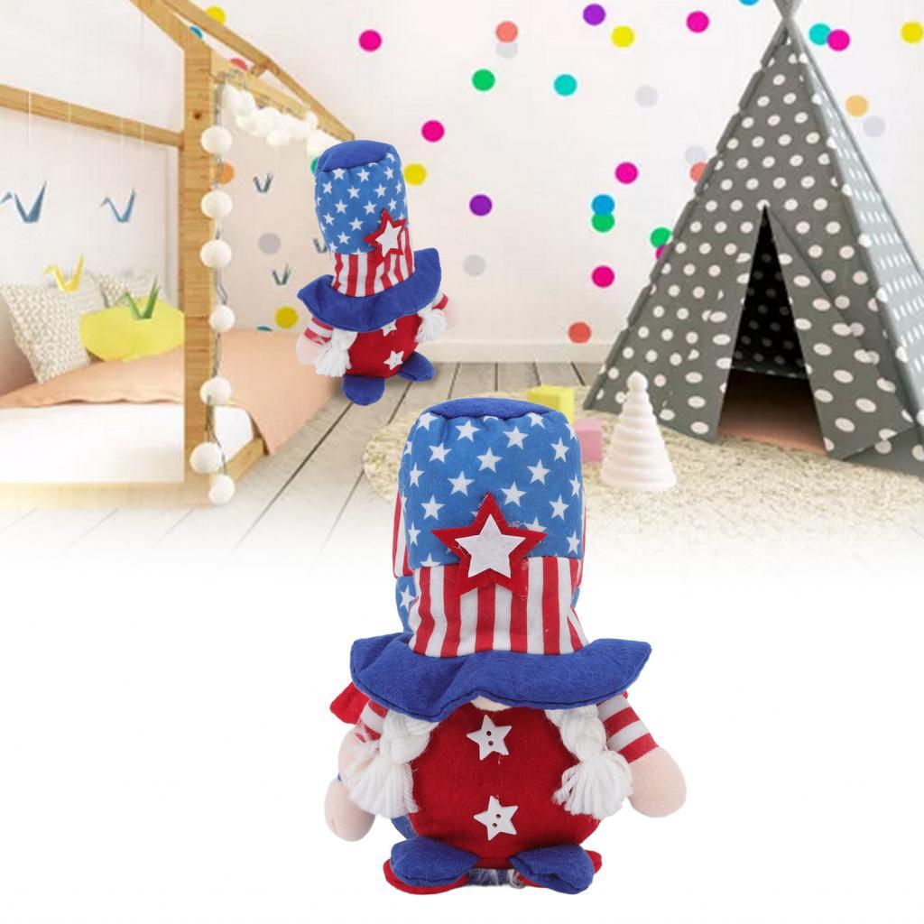 ตุ๊กตา Patriotic Gnome 4th Of July Handcraft สําหรับโต๊ะรับประทานอาหาร