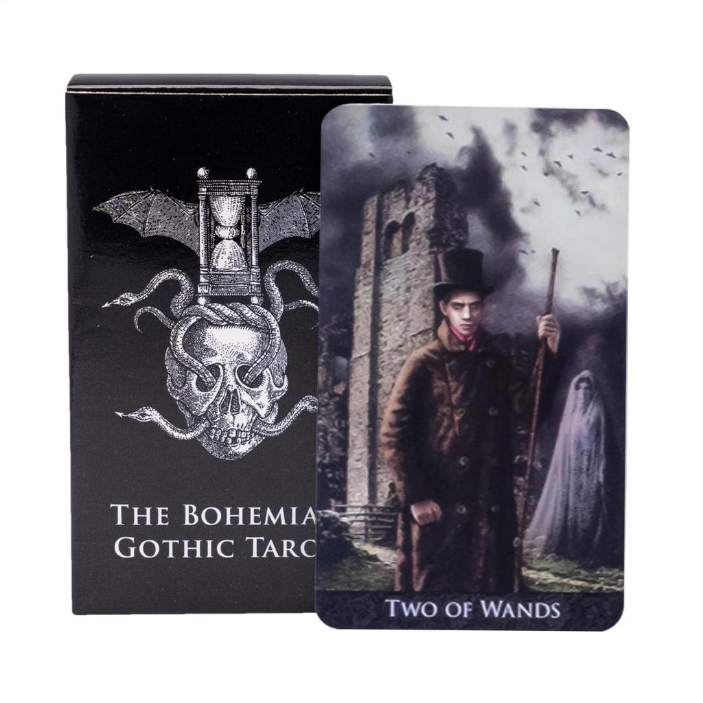 60-card Dark Bohemian Gothic Tarot Deck การ์ดเกมแฟนตาซี Oracle การ์ดเกม Tarotorial อ่าน Dream fadzath