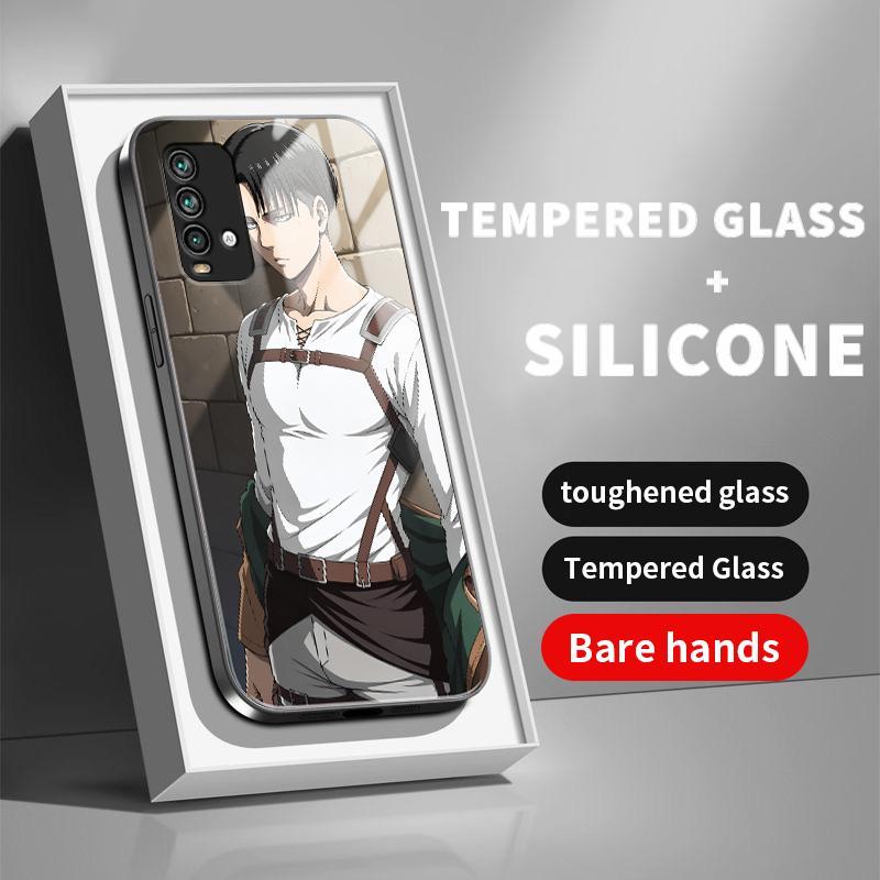 แก้วKaca Xiaomi Redmiกรณีหมายเหตุ 9 Pro 4G Max 9S 8 2021 7 7S 4 4Xการ์ตูนโจมตีบนTitanซิลิโคนHardcase