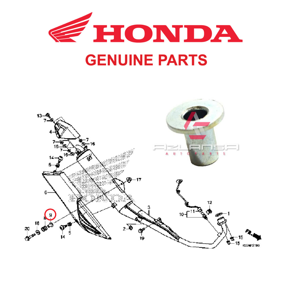 ขายึดคอท่อไอเสีย ( 18422-KGC-900 ) RS150R V1 V2 V3 & RS-X V1 V2