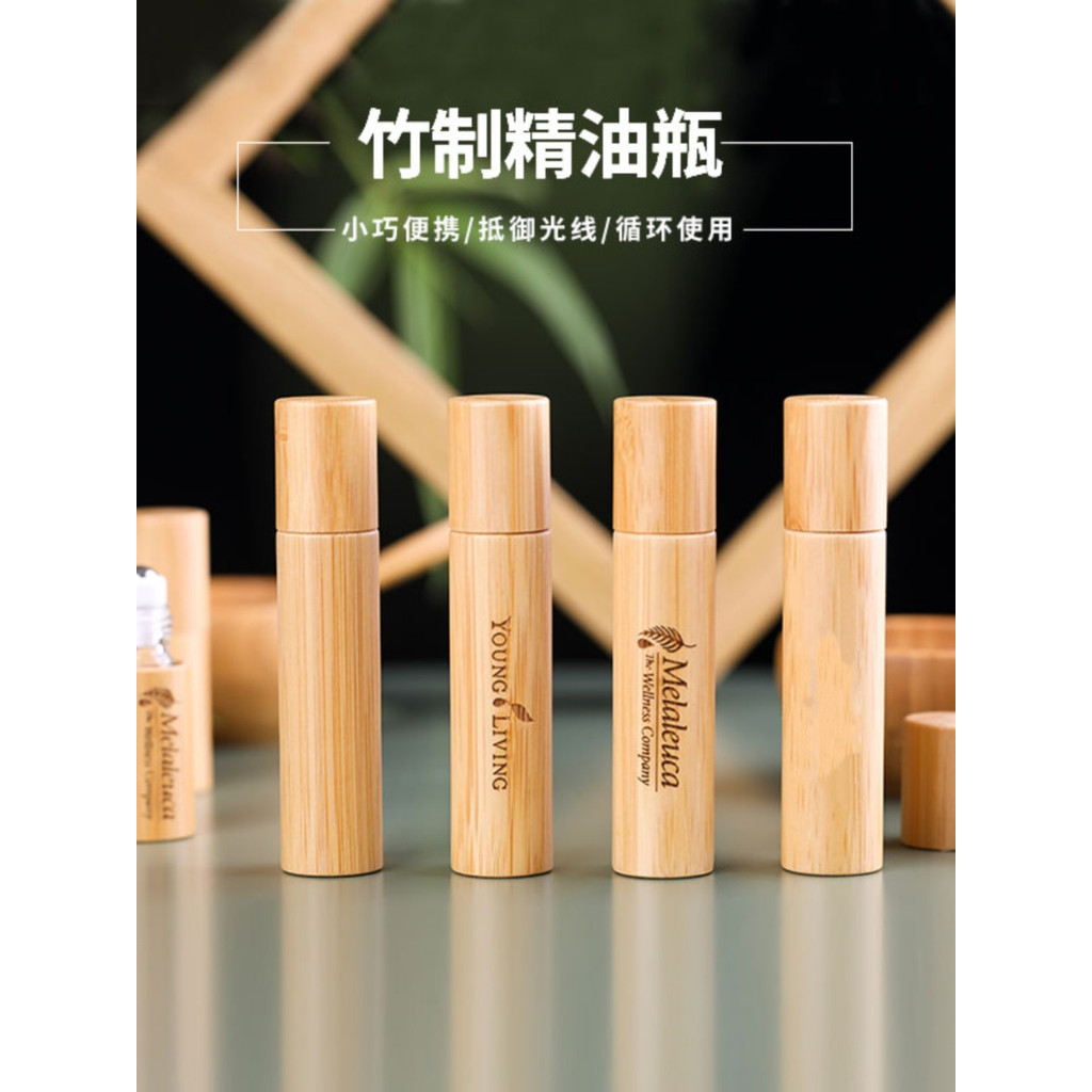 New Product#Natural Bamboo Wooden Roller Ball Bottle10m l Essential Oil Perfume Massage Roll-On Empt