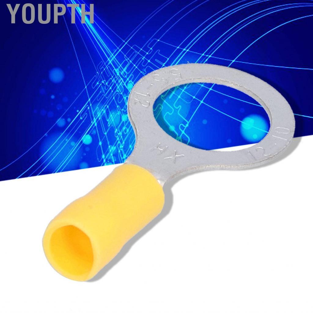 Youpth ขั้วต่อสายไฟติดตั้งง่าย AWG 12-10 ขั้วต่อแหวนสำหรับ DIY