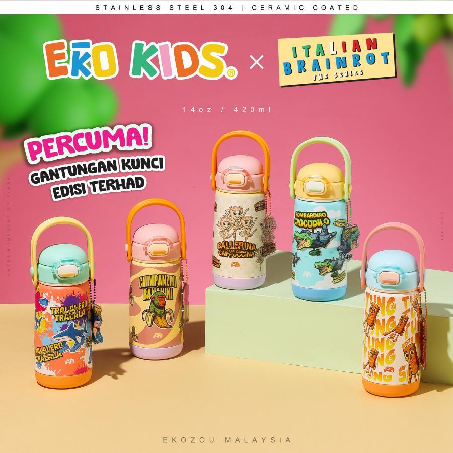 [KOZOU – EKOKIDS X Italian Brainrot Series] Botol Air 360ml Stainless Steel 304 EKOKIDS Tumbler than